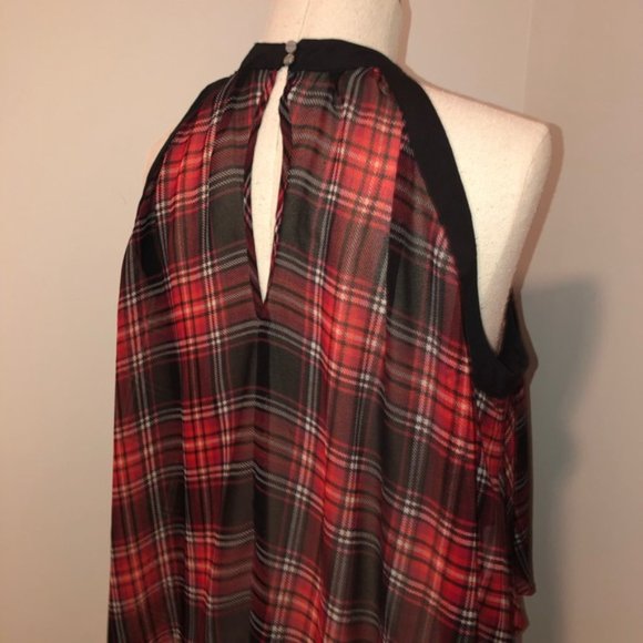 BCBG plaid top sleeveless/halter SMALL- - Picture 4 of 6